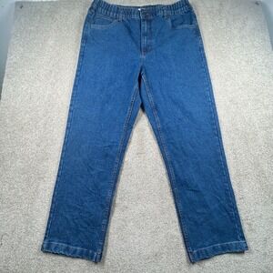 Haband Casual Joe Jeans Womens 38/M Blue Elastic Waist Straight Leg Denim 03L